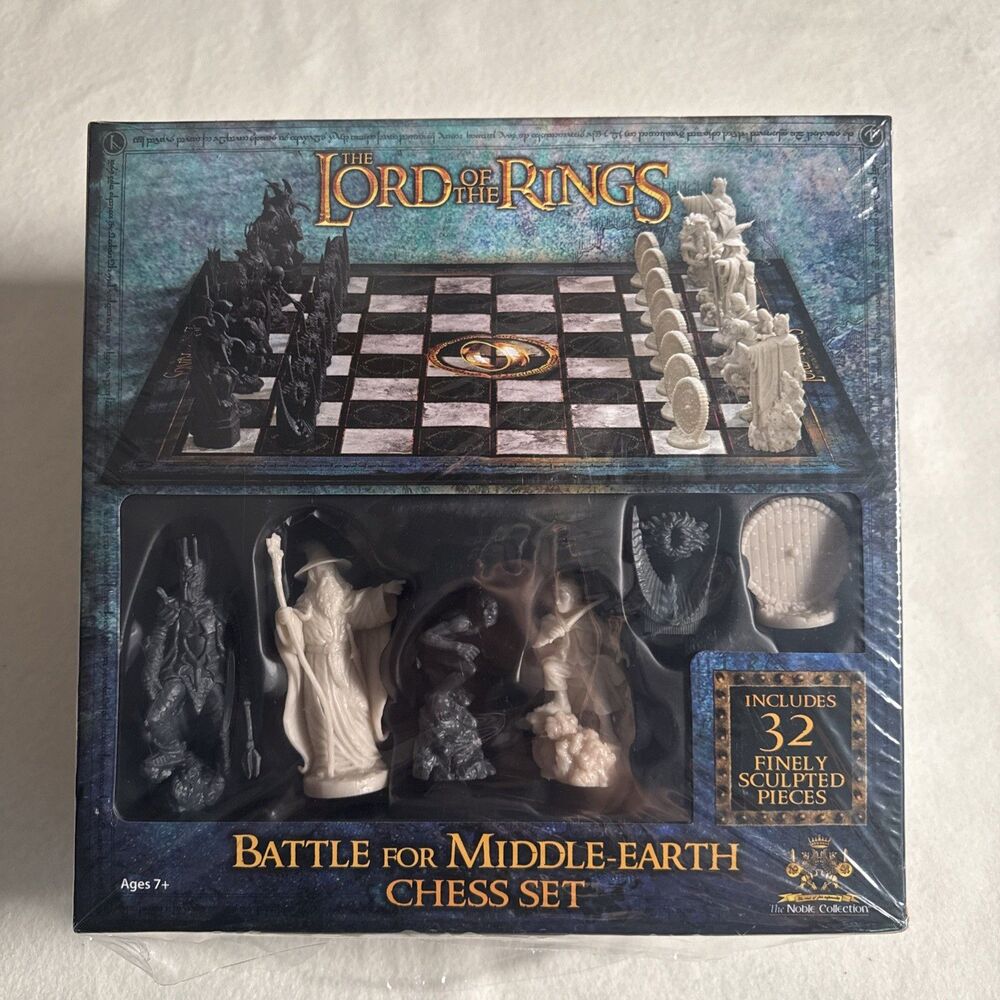 Lord of the Rings Battle for Middle-Earth Chess Set New Sealed Noble Collection